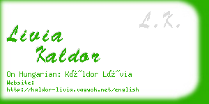 livia kaldor business card